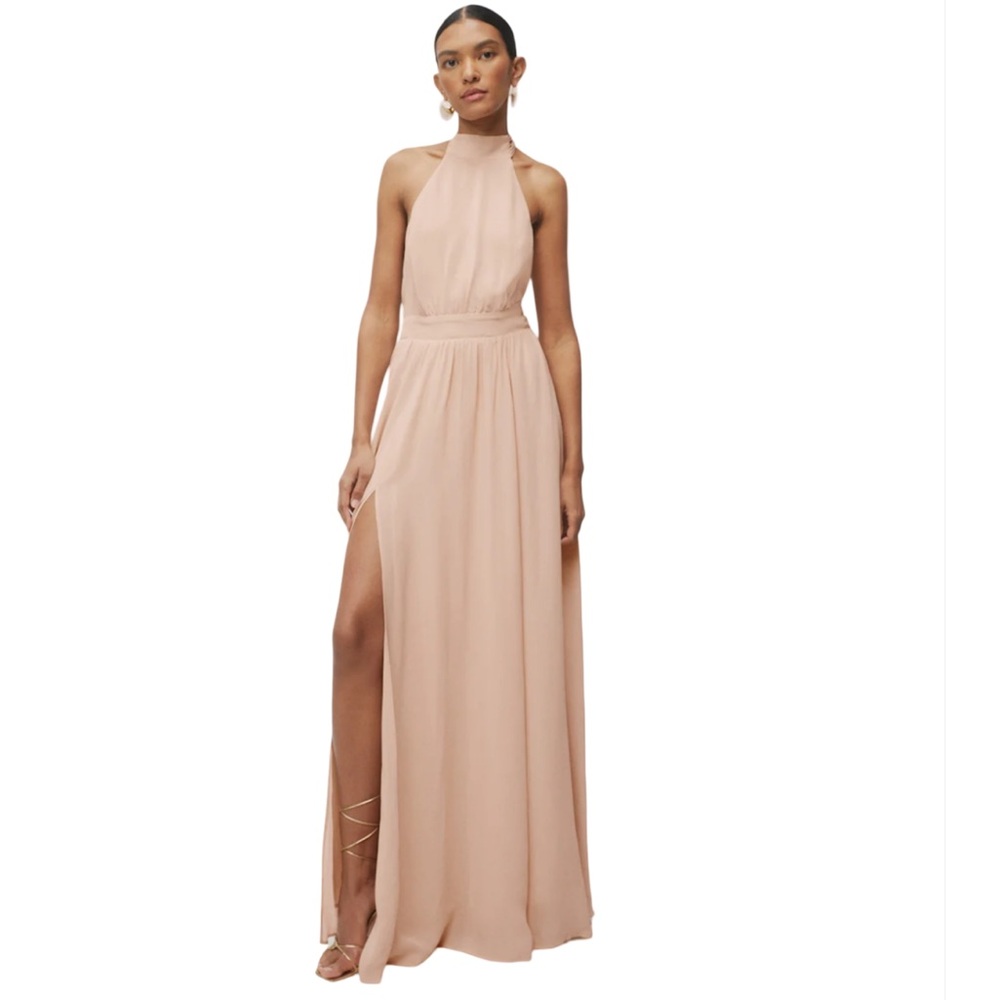 Reformation Blush Halter Maxi Dress